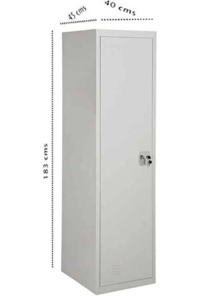 AWF AL WADI FURNITURE Office Home Steel Locker One Tier Lockable Steel Cabinet with shelves, Grey