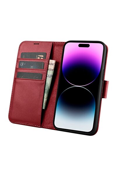 ICARER Husă din piele 2 în 1 pentru iPhone 14 Pro Max, cu portofel anti-RFID,...