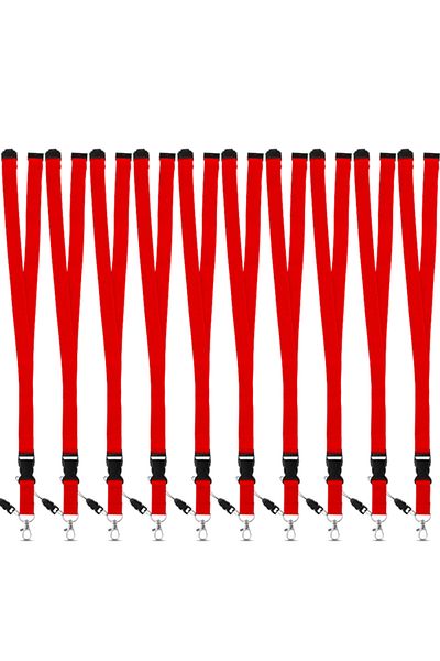 dalimag Set 10 Pieces Lanyard Badge, Fabric, 50 cm, Red,