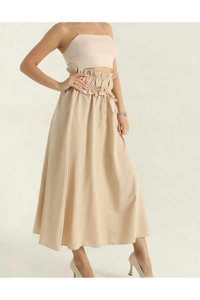 Azda Waist Elastic Poplin Women's Skirt Model Code:600