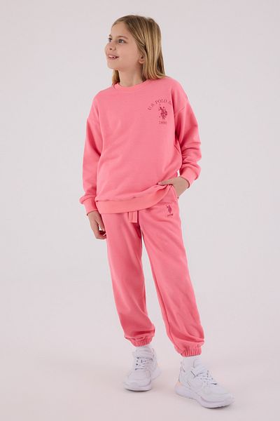 U.S. Polo Assn. Licensed Girls' Top and Bottom 2 Piece Tracksuit Set