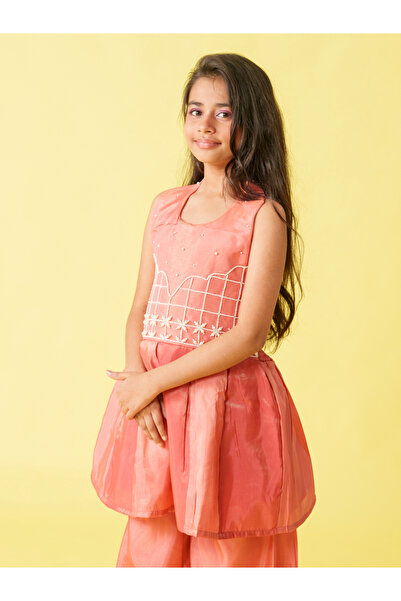 Maithili By Styli Embellished Sleeveless Top and Palazzo Set