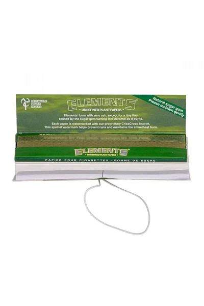 ELEMENTS Papers Foite + 32 Filtre Elements Green Connoisseur din canepa nealbita King Size 110mm x32