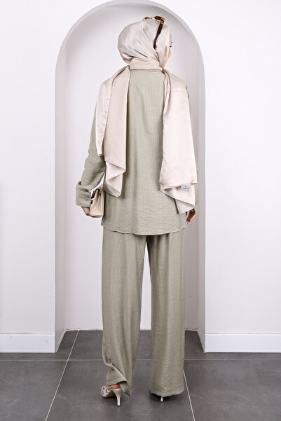 İmajButik Çağla Front Tie Tunic Trouser Suit