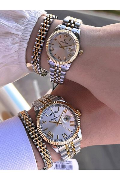 Daniel Klein Couple Lover Watch Steel Bracelet Steel Cord 3 Atm Water Resistant Wristwatch Vs.Blkt.0