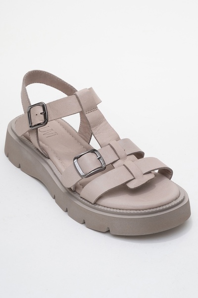 LuviShoes Melvin Stone Genuine Leather Women's Sandals