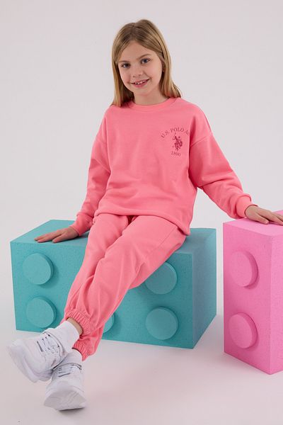 U.S. Polo Assn. Licensed Girls' Top and Bottom 2 Piece Tracksuit Set