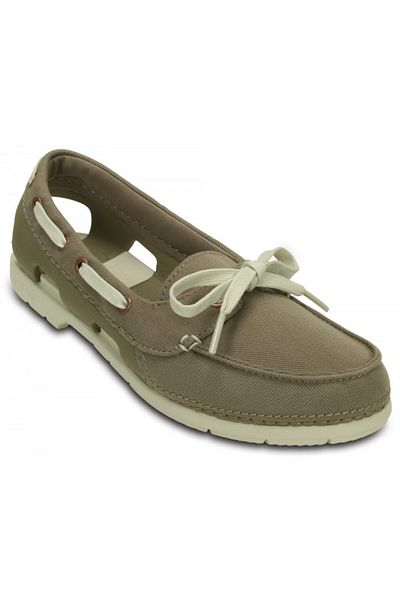 Crocs Women's Beach Line Hybrid Boat Shoe 42-43 Eu - W11 Us Brown - Khaki/stucco
