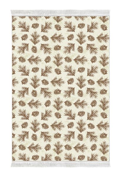 Alanur Home Αντιολισθητική βάση Djt Σετ τουαλέτας Trend Fringed Vintage AL5013 Μπεζ