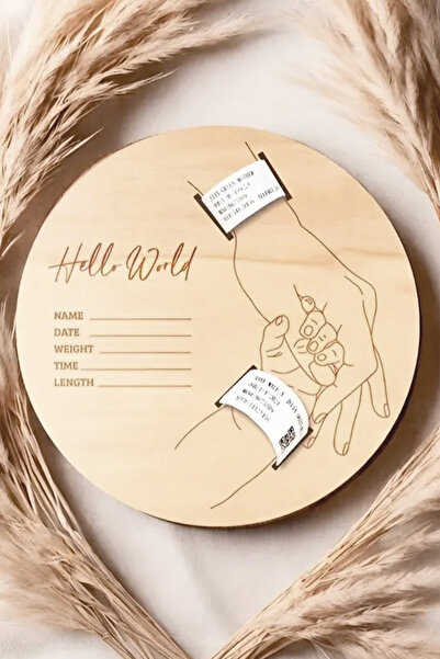 acargrafik Ahşap Yenidoğan Bebek Hastane Bileklik Tutucu