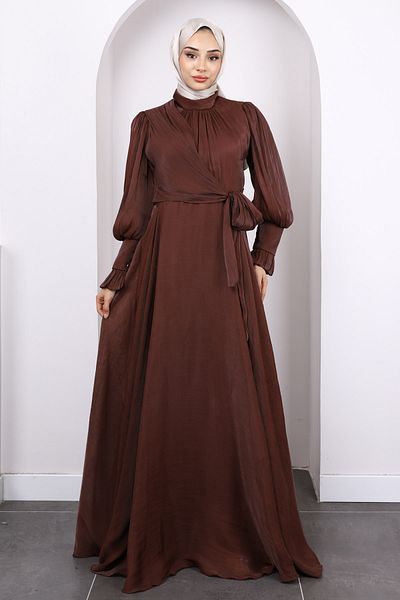 İmajButik Βραδινό φόρεμα με δαντέλα σε μούρι