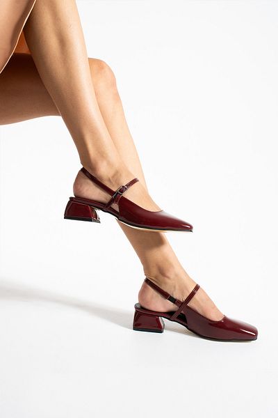 apelles Shoes Open Back Blunt Toe Short Heel Daily Ballerina Women's Heeled Shoes