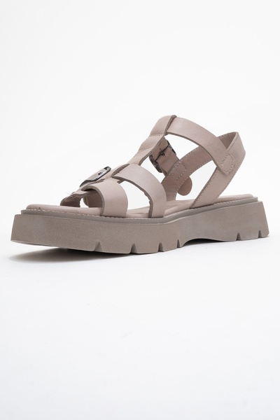 LuviShoes Melvin Stone Genuine Leather Women's Sandals