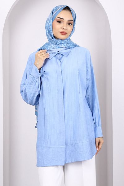İmajButik Tunica cu mâneci albastru bebeluș