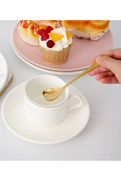 SaraTremo Set 2 linguri aurii cu design în formă de inimă - oțel inoxidabil