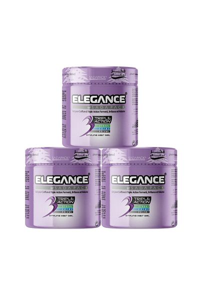 Elegance Triple Action Hair Gel – Violet, 1000ml (Pack of 3)