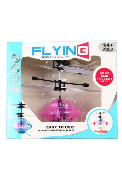 dalimag Mini Toy Helicopter Model UFO, Hand-Controlled, Pink