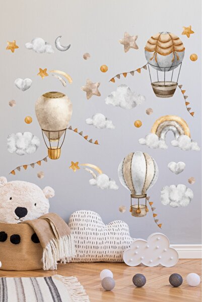 esatoys Uçan Balon Temalı Çocuk Odası Sticker Seti