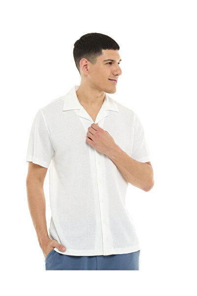 R&B قميص محبوك MYF SS عاجي اللون - مقاس S-XXL