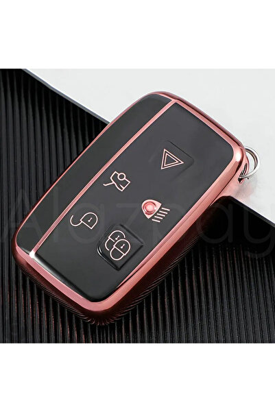 Alazpay ليند روفر رينج روفر سبورت إيفوك ديسكفري فريلاندر حافظة مفاتيح TPU لامعة (وردي)