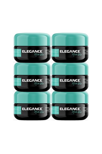 Elegance E-Series Matte Wax – 100ml (Pack of 6) – Firm Hold, Matte Finish & Easy Washout