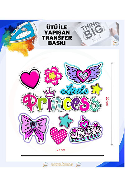 ASELİNDA أنماط الأميرة على شكل قلب الفراشة، طباعة نقل Dtf على النسيج، طباعة ج...