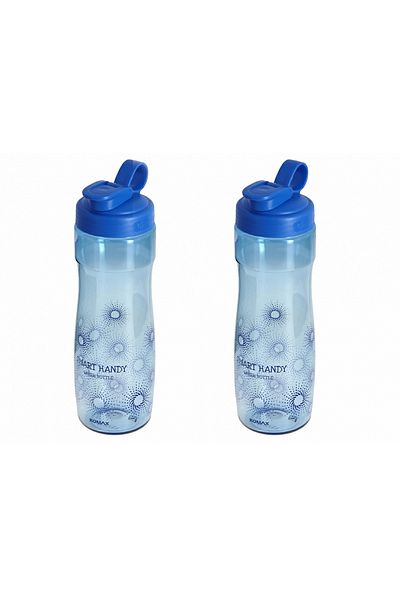komax Set of 2 Smart Handy Water Bottle Sports Gym Travelling 600ML Made in Korea Blue
