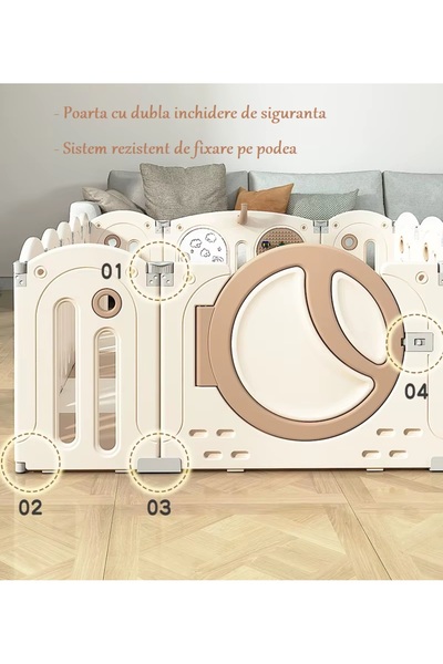 Nichiduta Garden Nichiduta Garden Moon House Coffee 200x200 cm playground fence with safety gate, basket basket