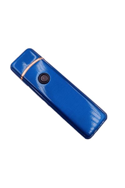 dalimag Brichetă electronică reîncărcabilă USB cu buton LED, 9 cm, albastră,