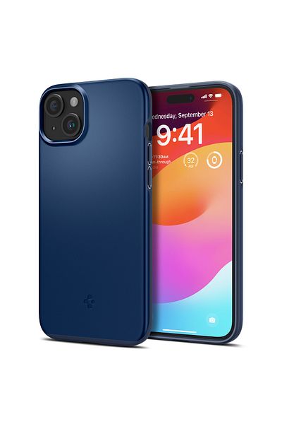 Spigen Etui ochronne do iPhone 15 Plus Thin Fit niebieskie