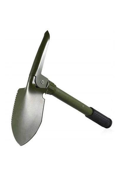OEM Foldable Military Shovel, Multifunctional, Pickaxe/Opener/Shovel/Saw, Green