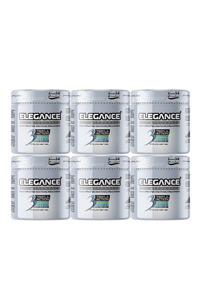 Elegance Triple Action Hair Gel – Silver, 250ml (Pack of 6)