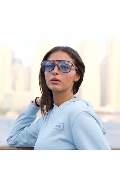 ZAAS Classic Vintage Aviator Sunglasses - Blue Gradient UV400 Protection