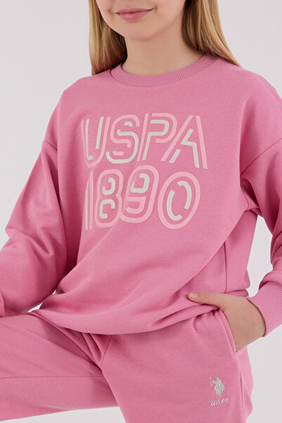 U.S. Polo Assn. Lisanslı Kız Çocuk Alt Üst 2 Parça Eşofman Takımı