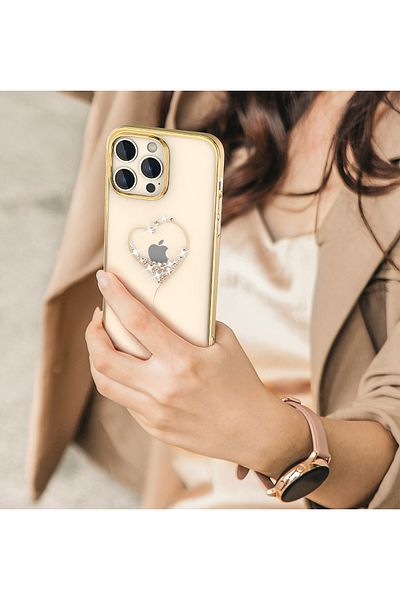 Hurtel Carcasă Wish Series pentru iPhone 14 Plus cu cristale aurii