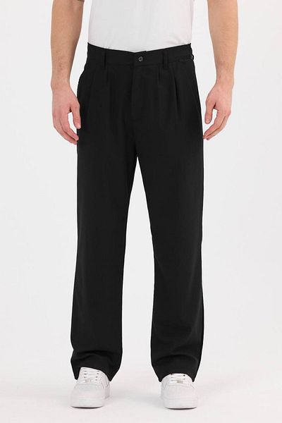 Brood Men's Pleated Baggy Old Money Fabric Trousers