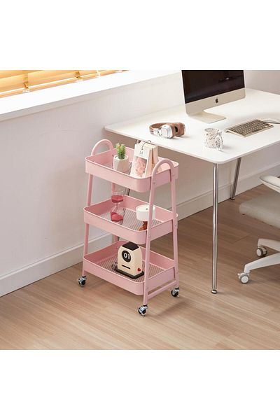 Heinner Storage trolley with 3 shelves Pink