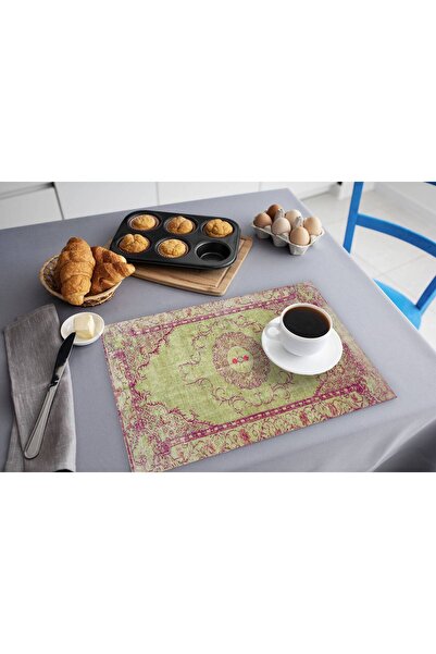 TURKISHRUG KINGDOM Vintage Rectangular American Service with Polyester Fabric