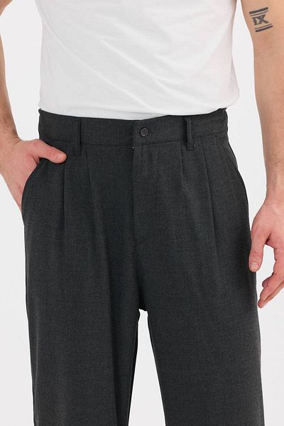 Brood Men's Pleated Baggy Old Money Fabric Trousers
