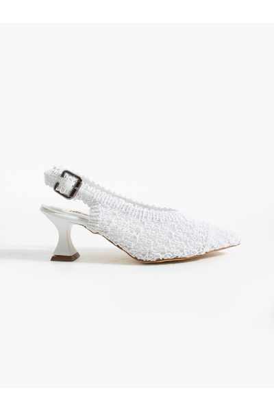 ALEMDAR AYAKKABI Vox White Lace Heeled Women's Shoes