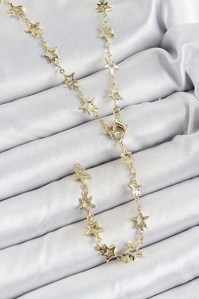 NETWORK ART Bfs Brass Gold Color Starry Women's Y Necklace