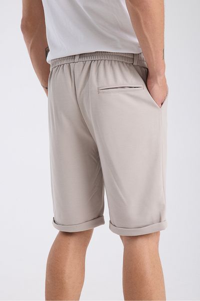 KAPHONE Men's Button Zipper Detailed Double Leg Shorts