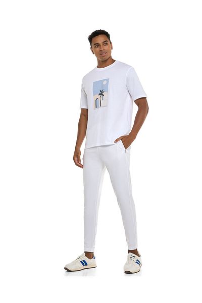 R&B White MCF-KNIT JOGGER-S-XXL