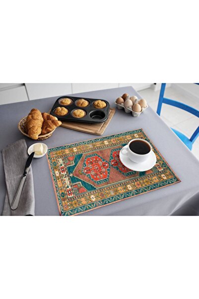 TURKISHRUG KINGDOM Vintage Rectangular American Service Polyester Table Mat