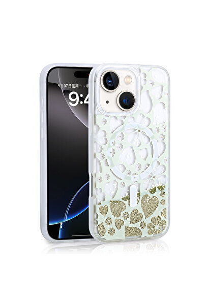 teknocep store powered by حافظة آيفون 15 مطبوعة بسطح خلفي شفاف وفضي سائل TKNC...