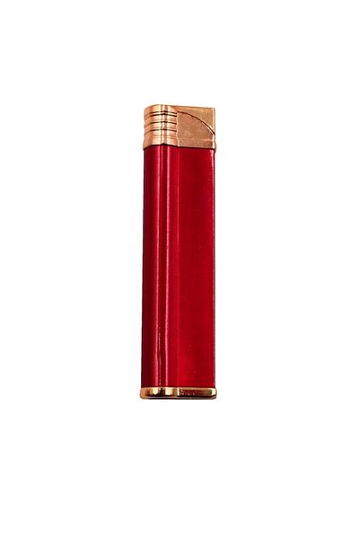 dalimag Slim Gas Lighter with Adjustable Flame, Rechargeable, Windproof, Red, 8 cm