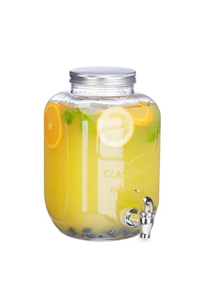 Relaxdays Carafă pentru limonadă cu robinet și capac cu filet, 5L