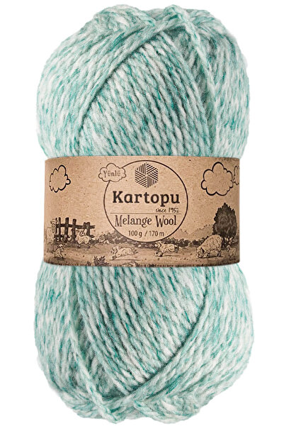 Genel Markalar Melange Wool El Örgü Ipi Kırçıllı Yeşil K9000