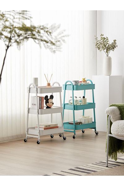 Heinner Storage trolley with 3 shelves - Turquoise
