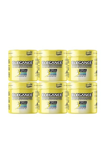 Elegance Triple Action Hair Gel – Yellow, 250ml (Pack of 6)